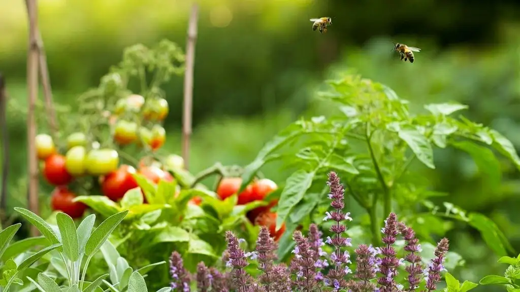 asocierea plantelor cu florile pentru a atrage polenizatorii
